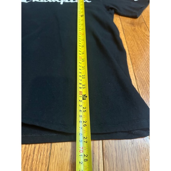Champion Mens Black Script Logo Graphic Short Sleeve T-Shirt Size S Small - Picture 4 of 5